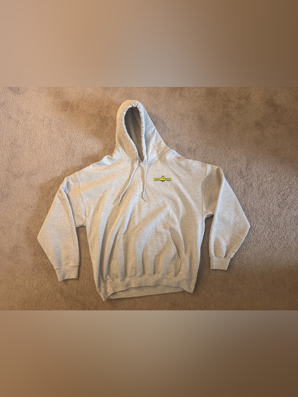 Gildan Light Gray Hoodie with Small Yellow Logo